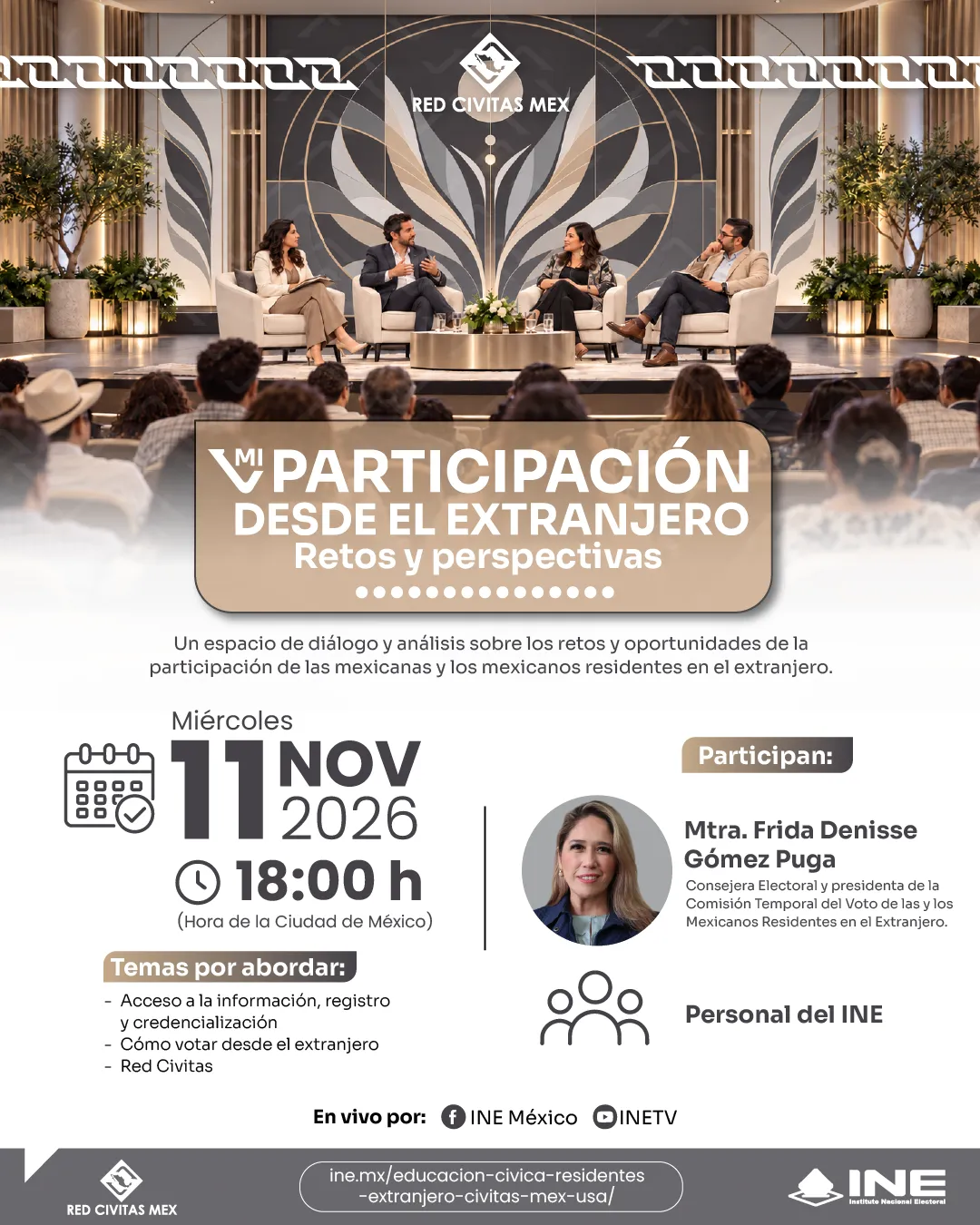 Foro Mi participación desde el extranjero: retos y perspectivas, 11 de noviembre de 2026